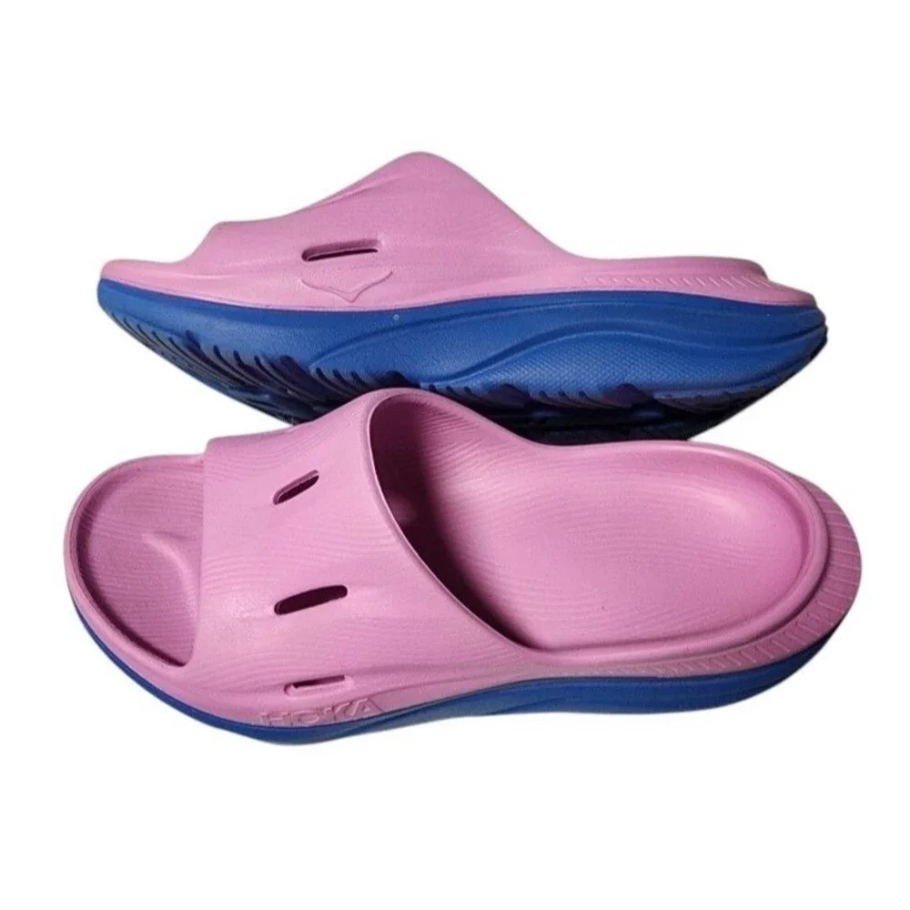 HOKA Ora Recovery Slide 3 Cyclamen/Coastal Sky Size 8 Wide Cushioned Comfort